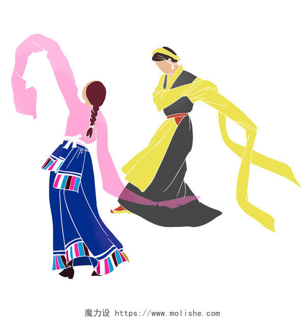 少数民族藏族舞蹈元素PSD素材